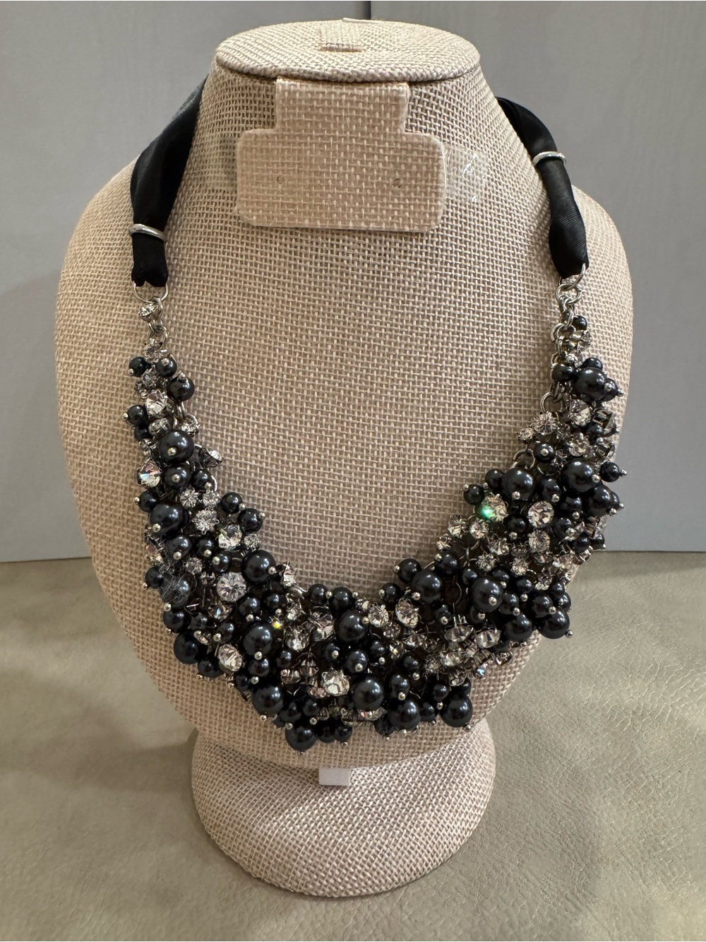 Nina Melaney Black Pearl and Swarovski Crystal Necklace